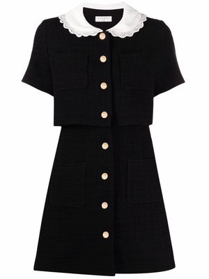 SANDRO contrast-collar short dress - Black