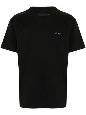 Off Duty slogan-print cotton T-Shirt - Black
