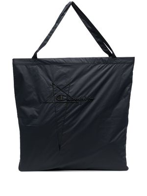 Rick Owens X Champion logo-embroidered tote bag - Black
