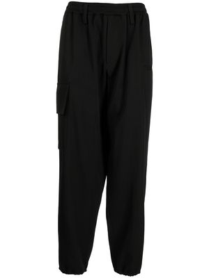 Yohji Yamamoto high-waisted wool track pants - Black