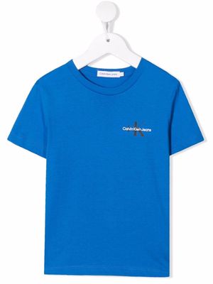 Calvin Klein Kids logo-print cotton T-shirt - Blue