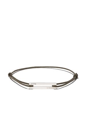 Le Gramme 17/10g cord bracelet - Silver/Khaki