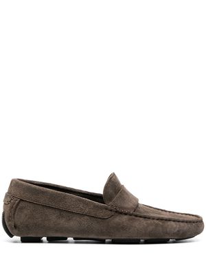 Henderson Baracco segmented-sole suede loafers - Brown