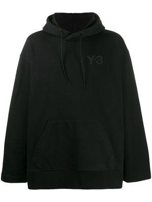 Y-3 oversized chest logo hoodie - Black