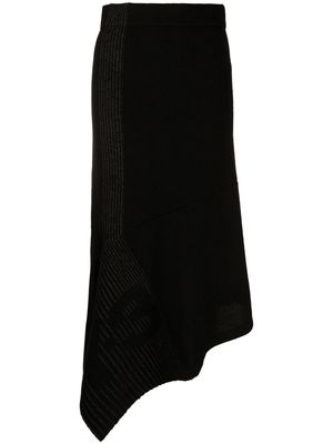 Y-3 CH1 asymmetric knitted skirt - Black