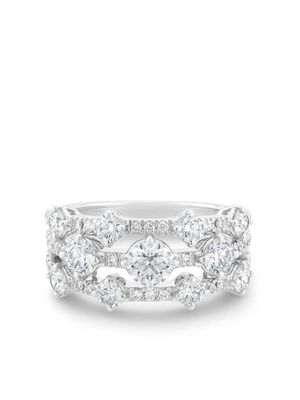 De Beers Jewellers 18kt white gold Arpeggia diamond three row ring - Silver