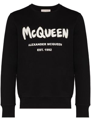 Alexander McQueen graffiti-print sweatshirt - Black