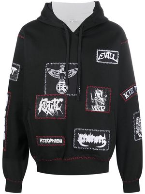 KTZ patch-detailed drawstring hoodie - Black