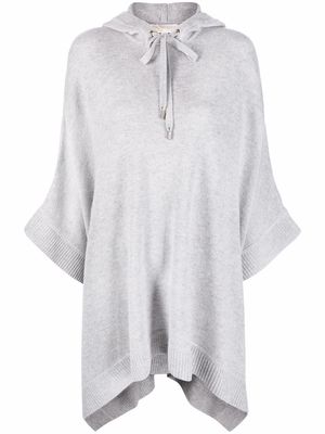 Michael Michael Kors fine-knit hooded cape - Grey