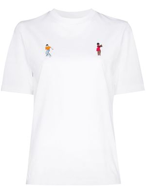Kirin dancer-embroidered T-shirt - White