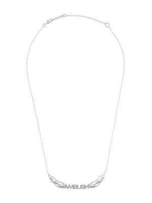 AMBUSH sterling silver flames logo necklace
