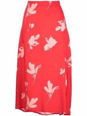 La Seine & Moi floral-print midi skirt - Red
