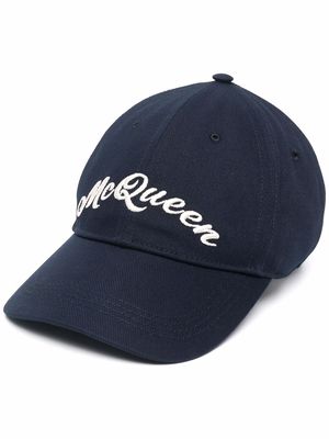 Alexander McQueen embroidered-logo baseball cap - Blue