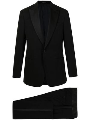 Giorgio Armani single-breasted virgin wool suit - Black