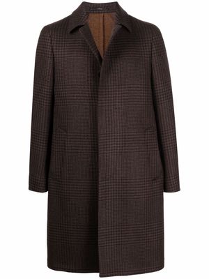Lardini plaid-patterned wool coat - Brown