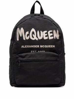 Alexander McQueen Graffiti Metropolitan printed backpack - Black