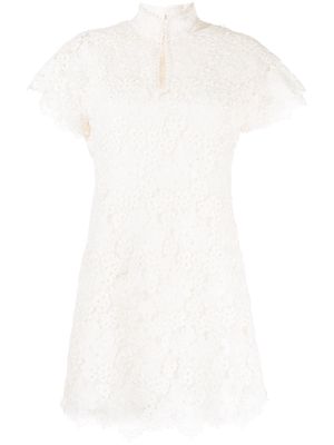 SHIATZY CHEN Mandarin Collar lace mini dress - White