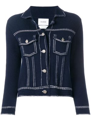 Barrie denim style knitted cardigan - Blue