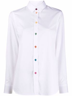 PAUL SMITH colour-block button shirt - White