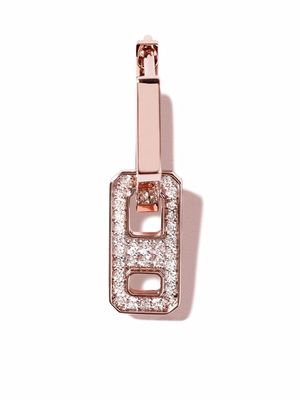 AS29 18kt rose gold mini DNA pave diamond earring - Pink