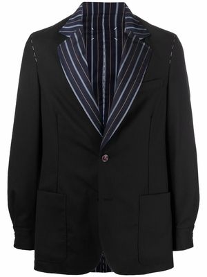 Maison Margiela striped lapel tailored blazer - Black