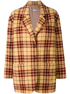 Emporio Armani Pre-Owned 1980's plaid quilted jacket - Yellow