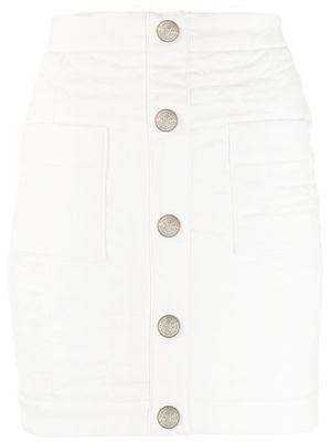 Balmain mini high-waisted quilted skirt - White