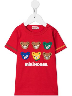 Miki House embroidered cotton T-shirt