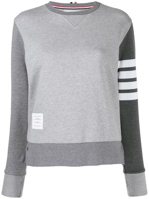 Thom Browne 4-Bar loopback crew neck sweatshirt - Grey