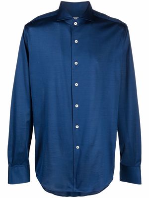 Canali plain sport shirt - Blue