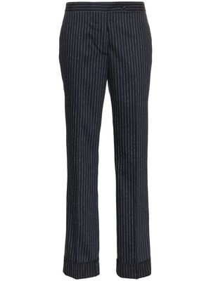 Golden Goose navy and silver metallic venice pinstripe trousers - Blue