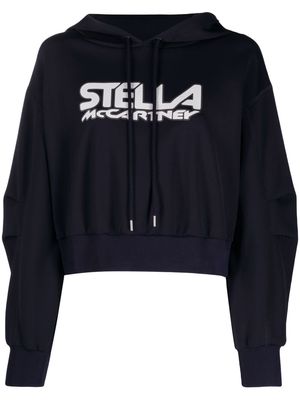 Stella McCartney logo-print scuba hoodie - Blue