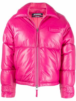Jacquemus Doudoune leather puffer coat - Pink