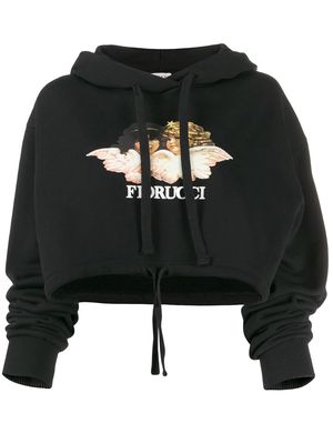 Fiorucci Vintage Angels cropped hoodie - Black