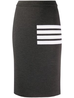 Thom Browne 4-Bar links stitch pencil skirt - Grey