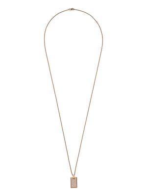 AS29 18kt rose gold medium pave diamond tag necklace