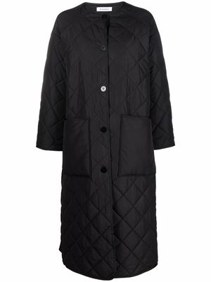 Rodebjer quilted single-breasted oversize coat - Black