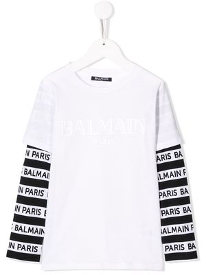 Balmain Kids logo print T-shirt - White