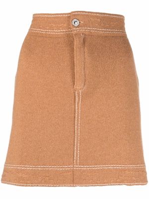 Barrie cashmere-blend mid-rise skirt - Neutrals