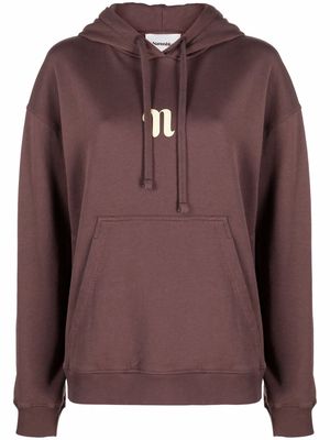 Nanushka logo-print long-sleeved hoodie - Brown