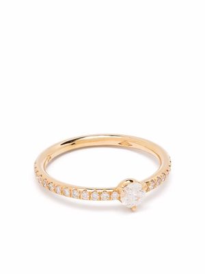 Loyal.e Paris 18kt recycled yellow gold diamond pavé solitaire ring