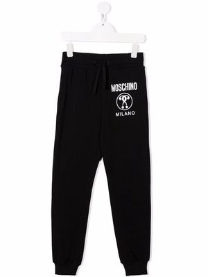 Moschino Kids logo tracksuit bottoms - Black