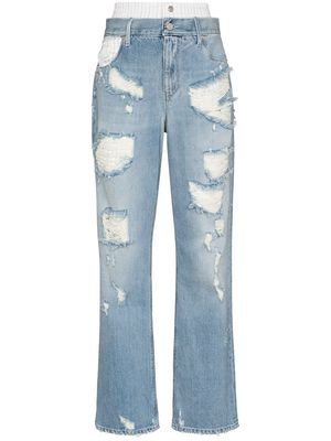 RtA Kallan distressed straight-leg jeans - Blue