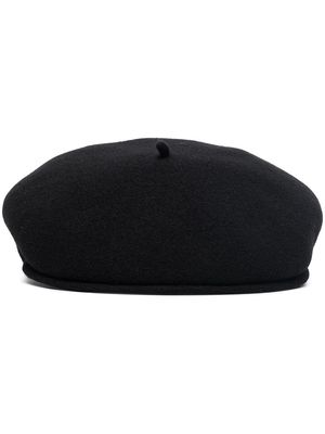 Marine Serre logo-embroidered wool beret - Black