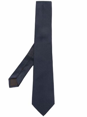 Caruso pointed silk tie - Blue