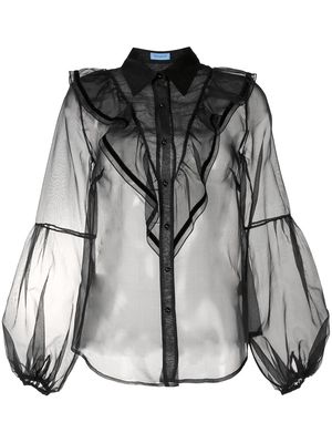 Macgraw Love Bird sheer blouse - Black