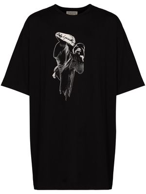 Yohji Yamamoto graphic-print oversized T-shirt - Black