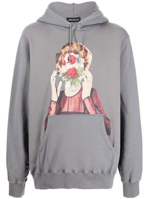 UNDERCOVER graphic-print cotton hoodie - Grey