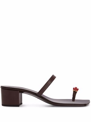 Giuseppe Zanotti Alchemisia ring 40mm sandals - Brown