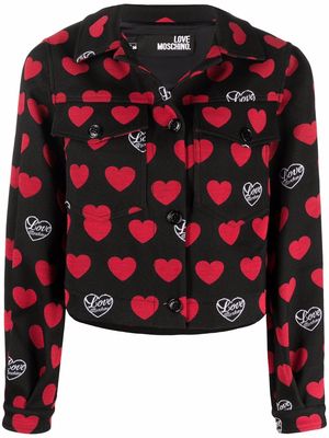 Love Moschino heart-print cropped jacket - Black